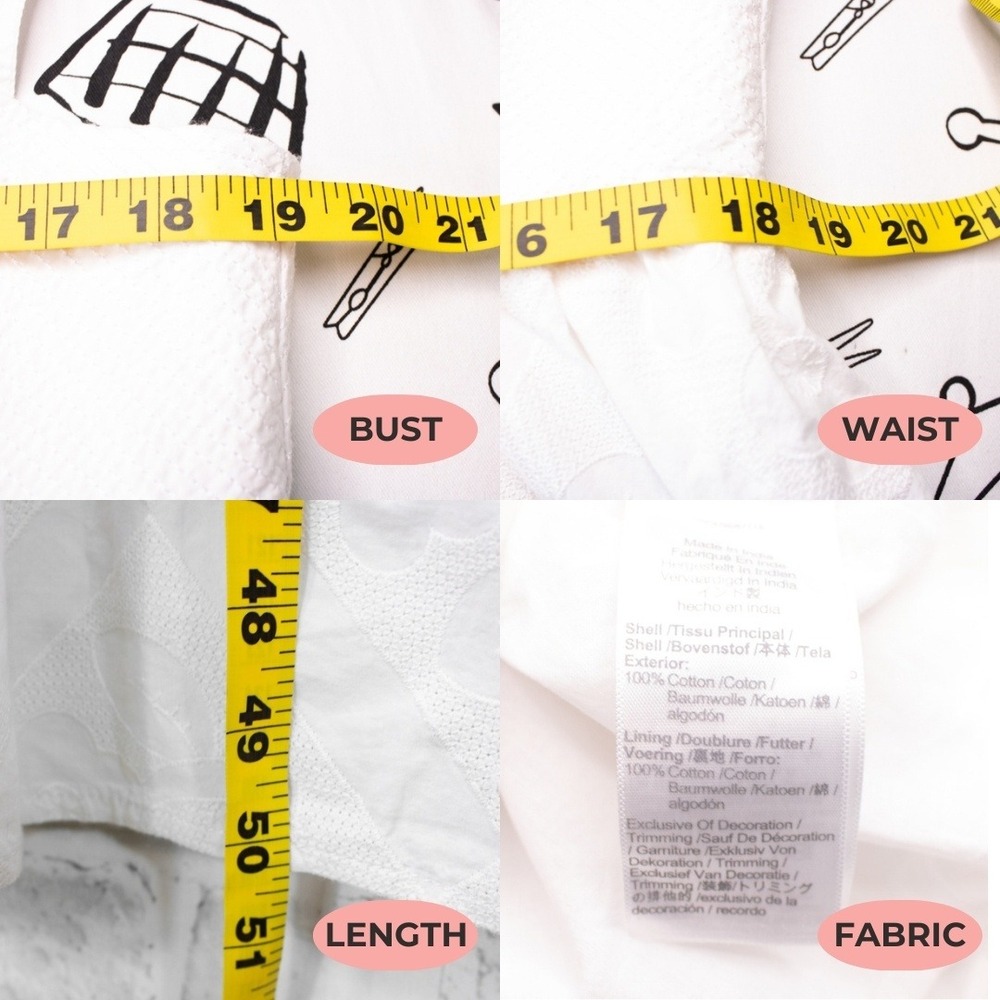Madewell Midi Dress White Cotton Embroidery Summer Eyelet Cut Out Resort Size 14 - Picture 9 of 9